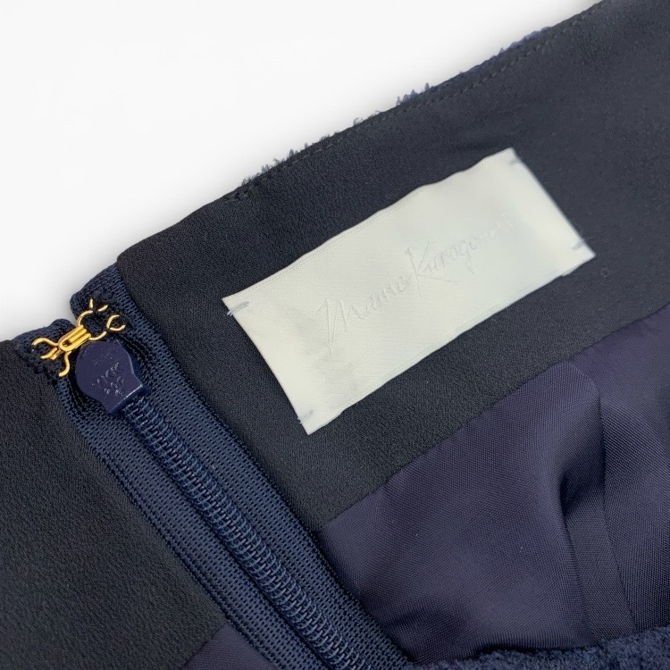 Mame Kurogouchi マメクロゴウチ Floral Jacquard Skirt フローラルジャガードスカート ネイビー 1 MM22FW-SK502