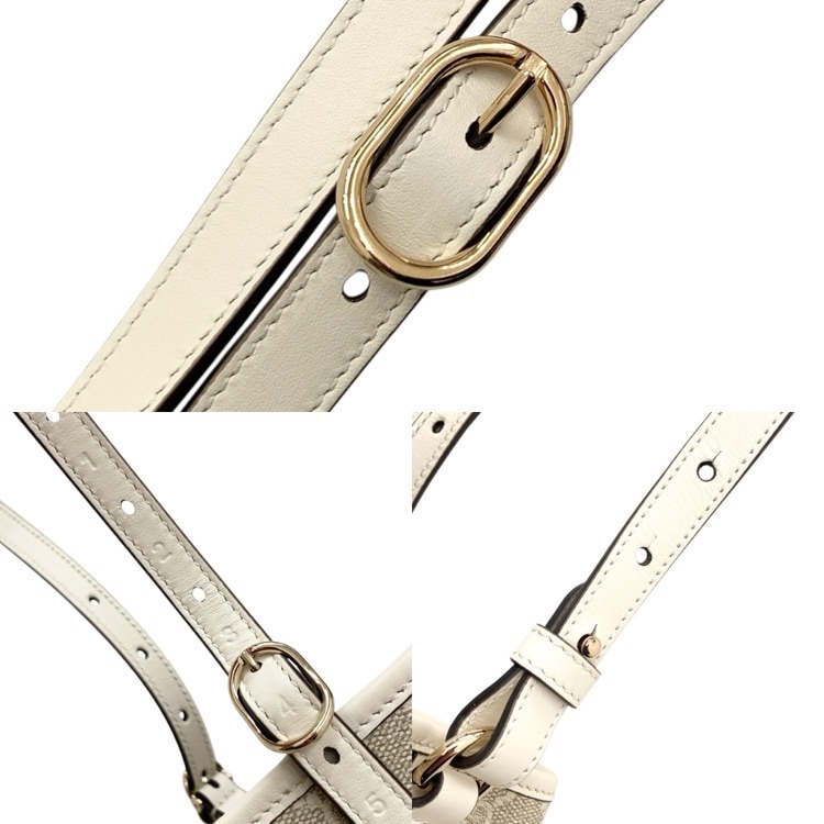 GUCCI グッチ GGエンブレム ミディアムトートバッグ 2wayショルダー ベージュ/ホワイト 815214 FAD6L 9641