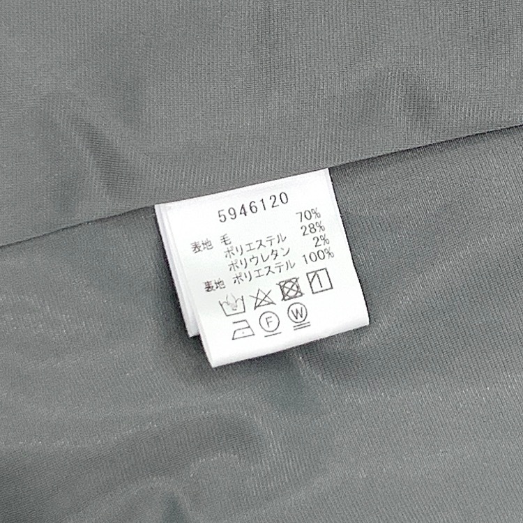 Rene basic ルネ 切替フリル ドレス グレー 34 5946120