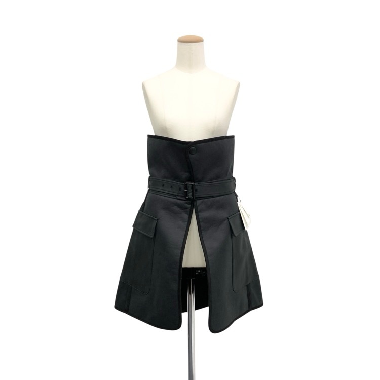 THE RERACS ザ リラクス SYNTHETIC MOUTON SKIRT ムートン ラップスカート ブラック 38 22FW-RESK-139L