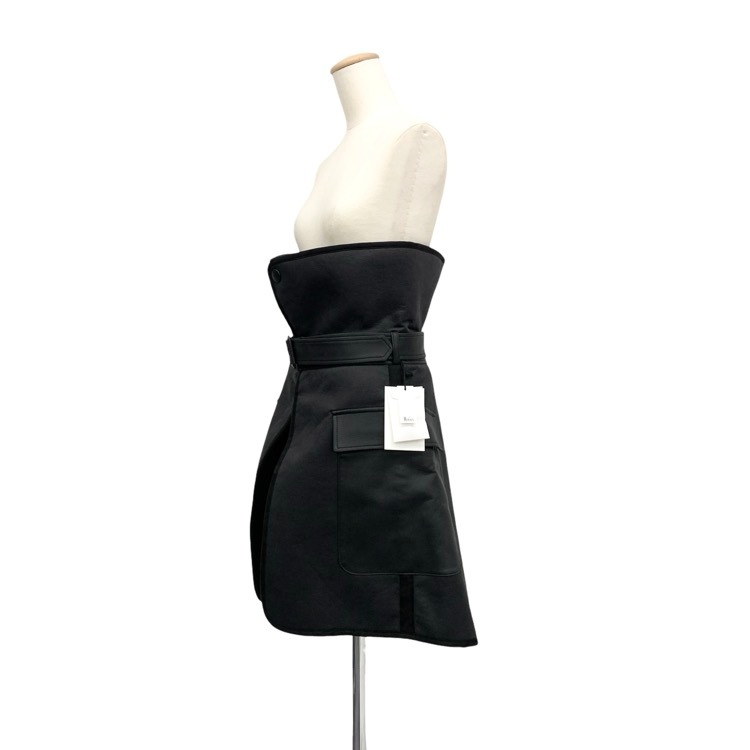 THE RERACS ザ リラクス SYNTHETIC MOUTON SKIRT ムートン ラップスカート ブラック 38 22FW-RESK-139L