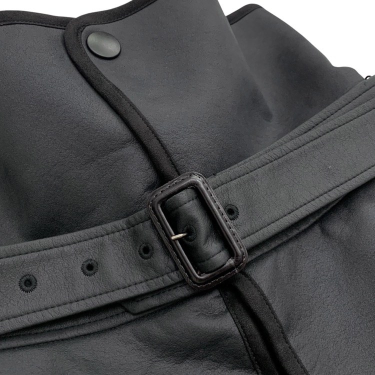 THE RERACS ザ リラクス SYNTHETIC MOUTON SKIRT ムートン ラップスカート ブラック 38 22FW-RESK-139L