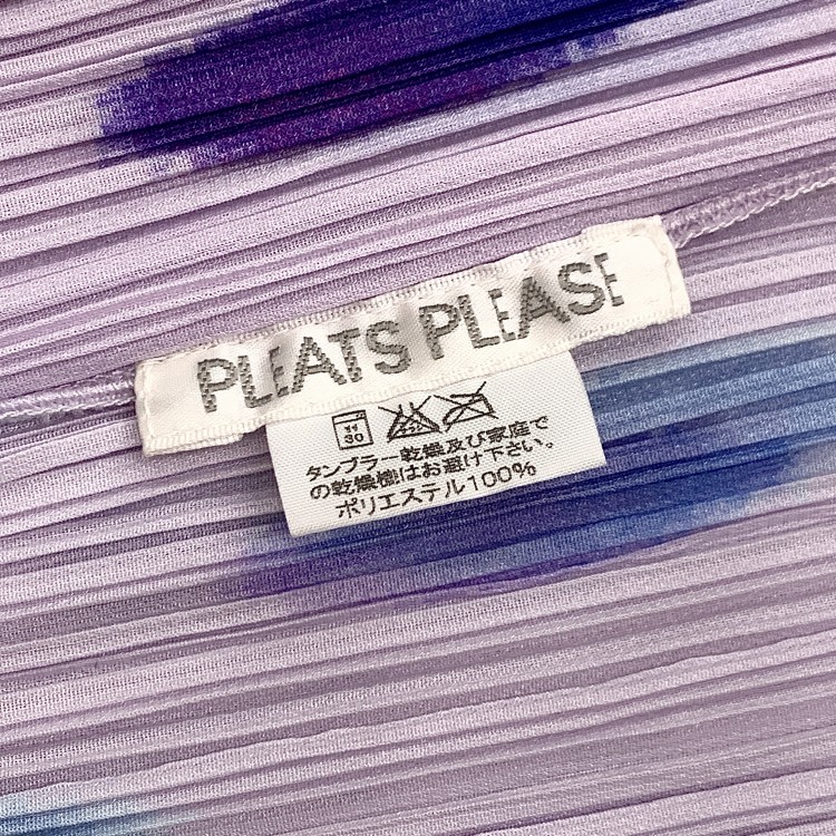 PLEATS PLEASE ISSEY MIYAKE プリーツプリーズ イッセイミヤケ ドットプリント プリーツブラウス シャツ パープル 4 PP12-JJ621