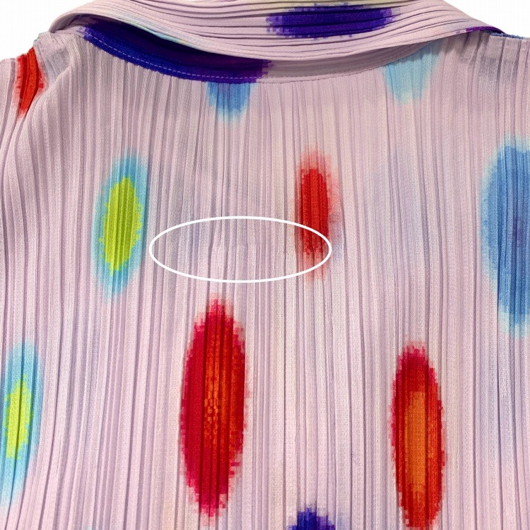 PLEATS PLEASE ISSEY MIYAKE プリーツプリーズ イッセイミヤケ ドットプリント プリーツブラウス シャツ パープル 4 PP12-JJ621