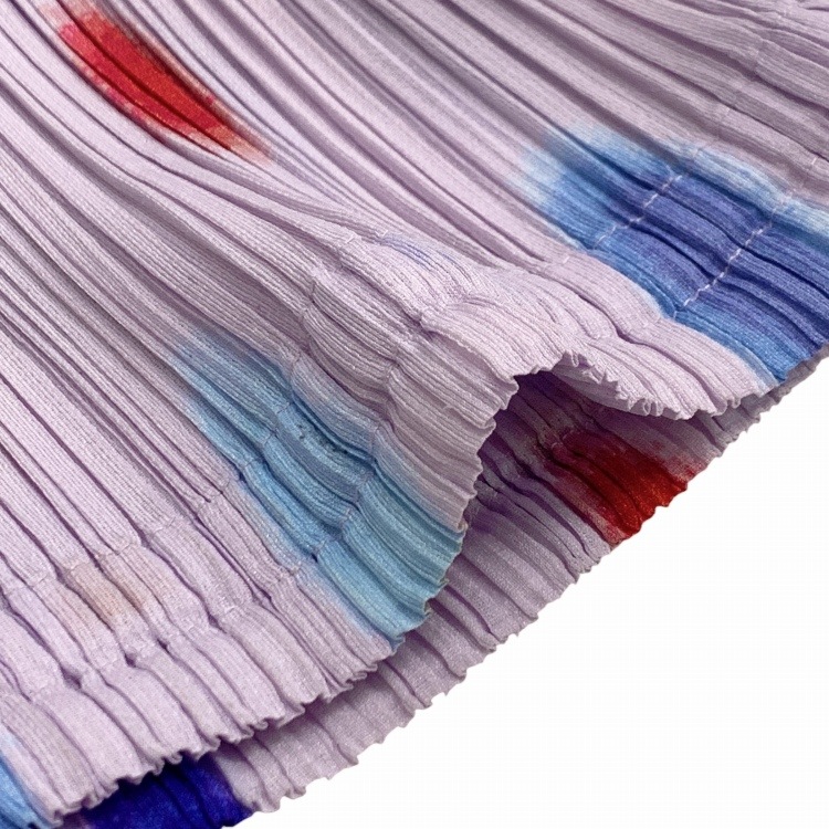 PLEATS PLEASE ISSEY MIYAKE プリーツプリーズ イッセイミヤケ ドットプリント プリーツブラウス シャツ パープル 4 PP12-JJ621