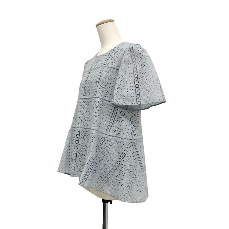 FOXEY フォクシー ブラウス プロヴァンス コットンアイレット ブルー 38 45167-SBOY