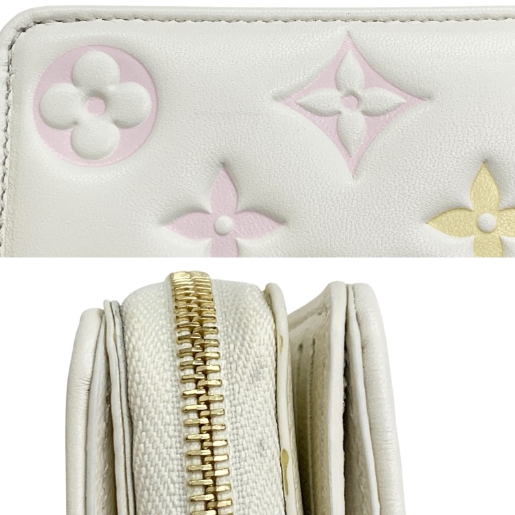 LOUIS VUITTON ルイ・ヴィトン ポルトフォイユ･ルー クッサン ラムレザー パッファー アイボリー系 M11909