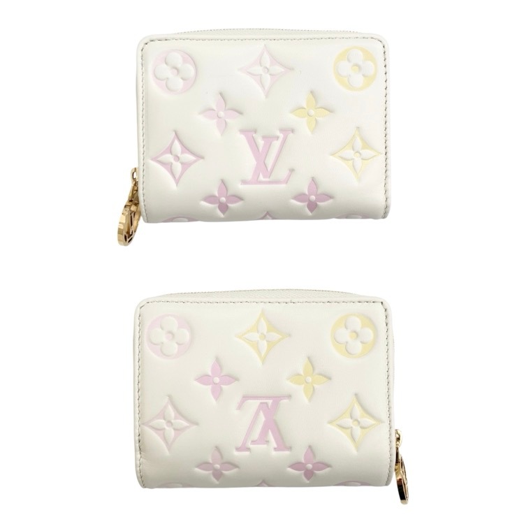 LOUIS VUITTON ルイ・ヴィトン ポルトフォイユ･ルー クッサン ラムレザー パッファー アイボリー系 M11909
