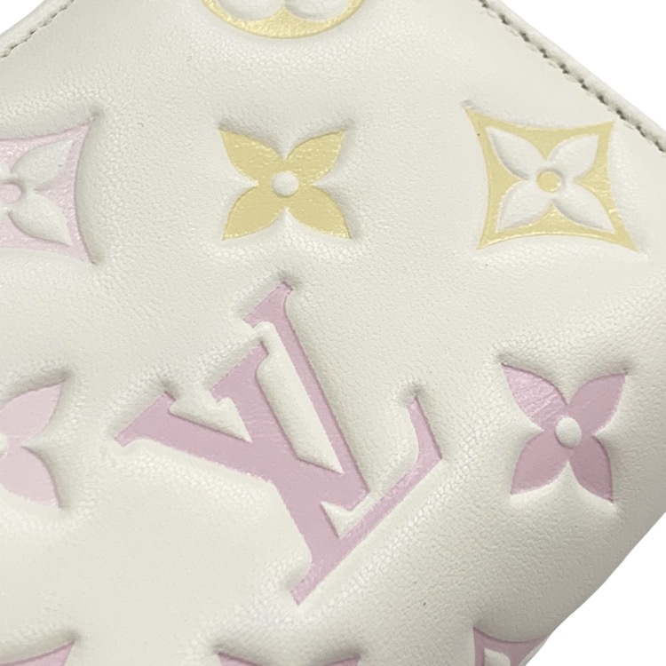 LOUIS VUITTON ルイ・ヴィトン ポルトフォイユ･ルー クッサン ラムレザー パッファー アイボリー系 M11909