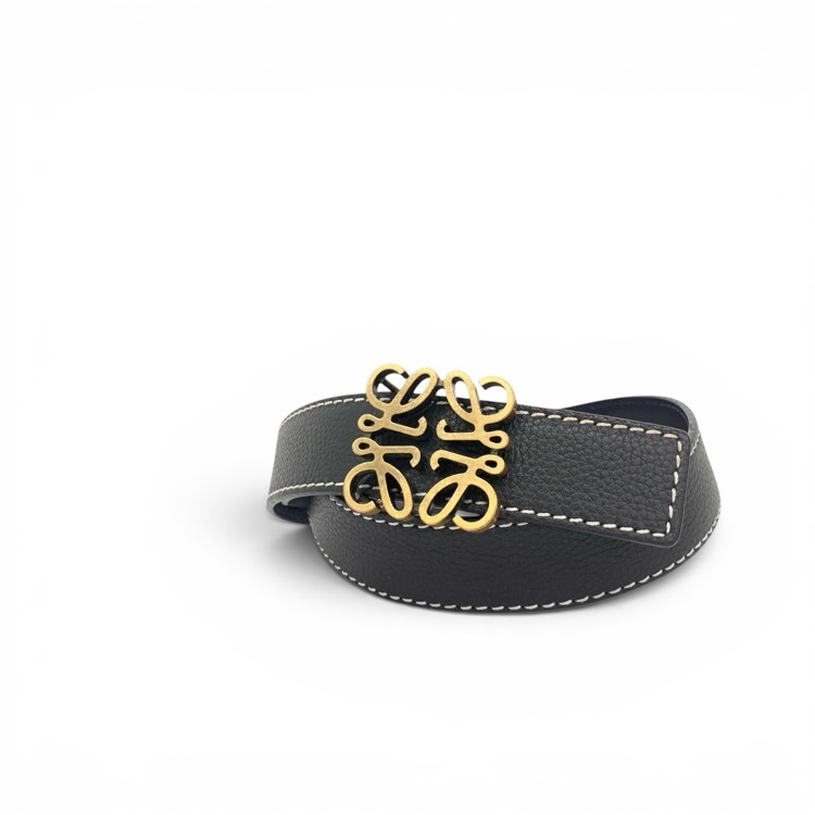 LOEWE ロエベ リバーシブルアナグラムベルト ブラック×ネイビー 36/90 181944