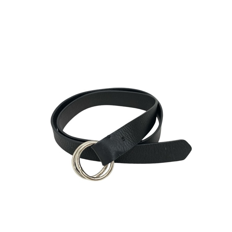 Aeta アエタ DEER OVAL RING BELT ディアレザー リングベルト ブラック DA38
