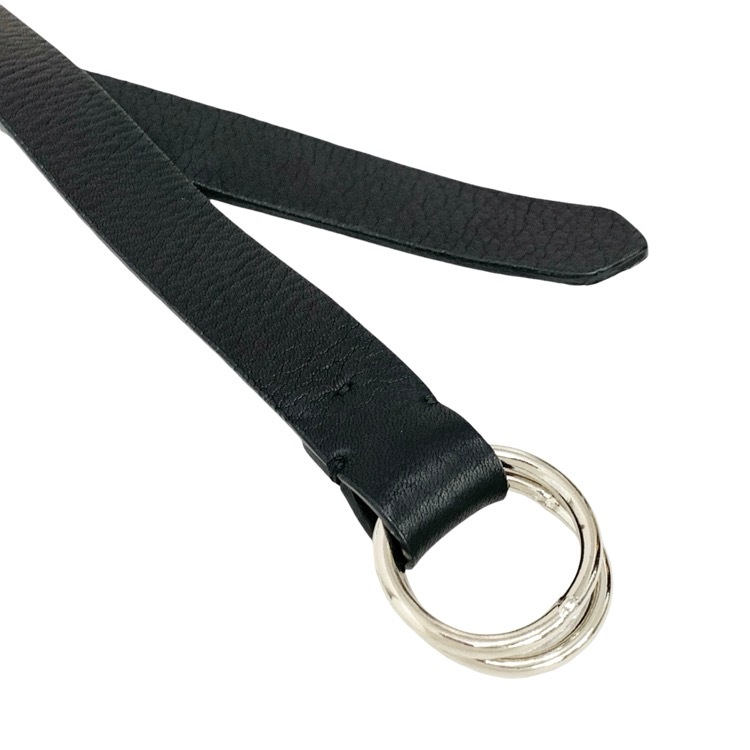Aeta アエタ DEER OVAL RING BELT ディアレザー リングベルト ブラック DA38