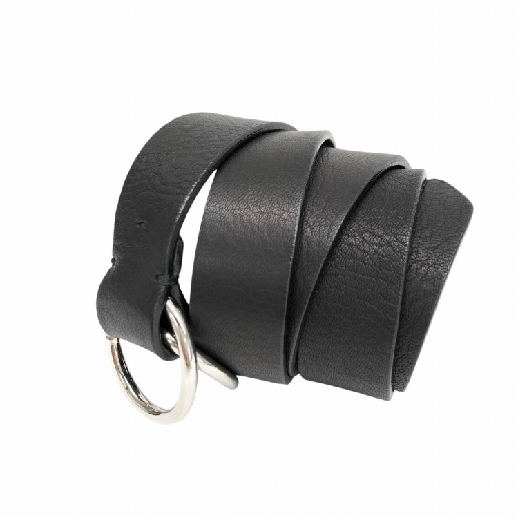 Aeta アエタ DEER OVAL RING BELT ディアレザー リングベルト ブラック DA38