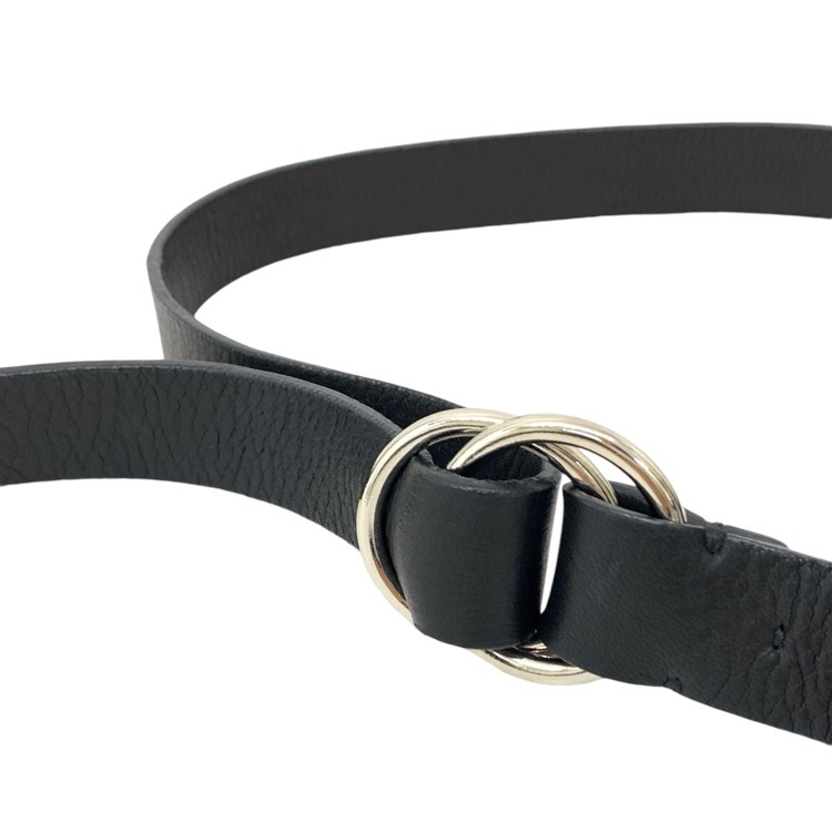 Aeta アエタ DEER OVAL RING BELT ディアレザー リングベルト ブラック DA38