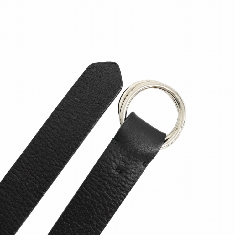 Aeta アエタ DEER OVAL RING BELT ディアレザー リングベルト ブラック DA38