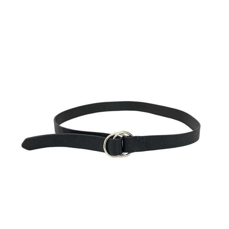 Aeta アエタ DEER OVAL RING BELT ディアレザー リングベルト ブラック DA38