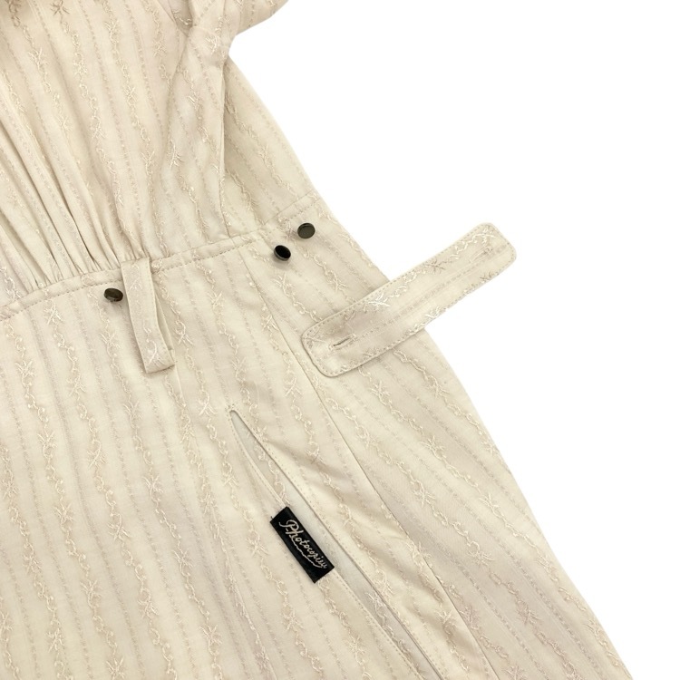 PHOTOCOPIEU フォトコピュー AURELIA DRESS ハイネック 刺繍ワンピース ベージュ 38 232ARA