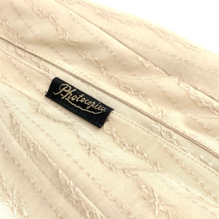 PHOTOCOPIEU フォトコピュー AURELIA DRESS ハイネック 刺繍ワンピース ベージュ 38 232ARA