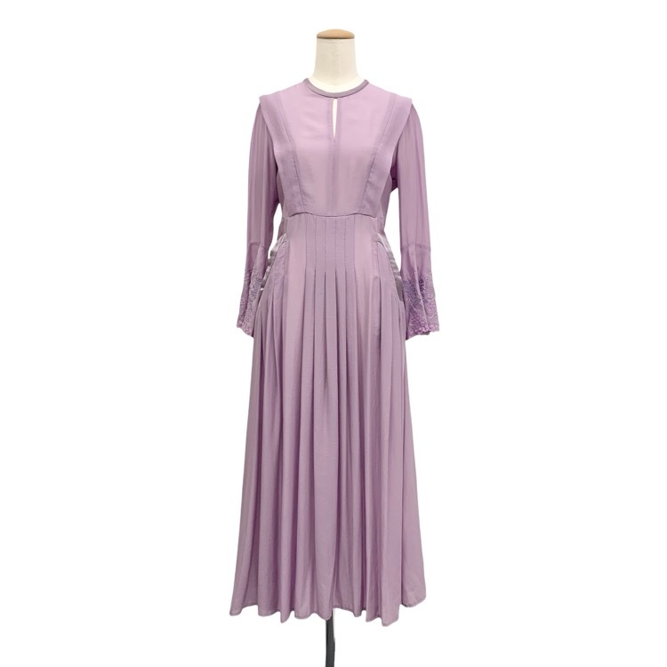 未使用品 Mame Kurogouchi マメクロゴウチ Botanical Embroidery Dress ボタニカル刺繍ワンピース パープル 1 MM19SS-DR712