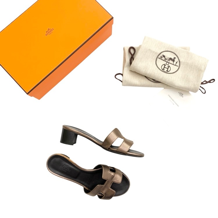 HERMES エルメス オラン Hサンダル ブロンズ 35