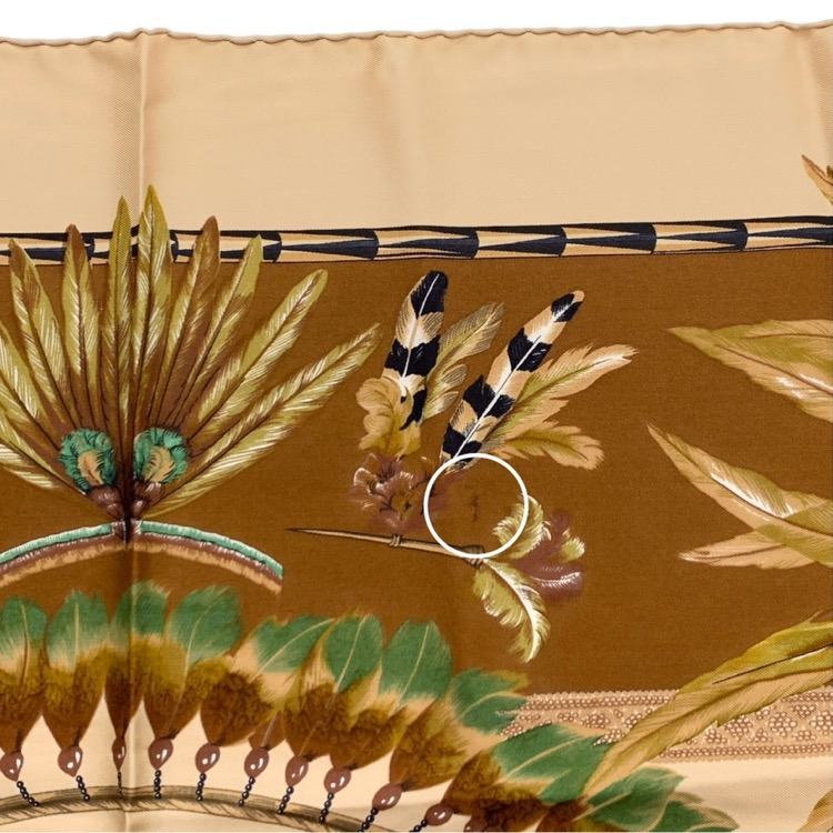 HERMES エルメス カレ90 BRAZIL ブラジル シルク スカーフ ブラウン