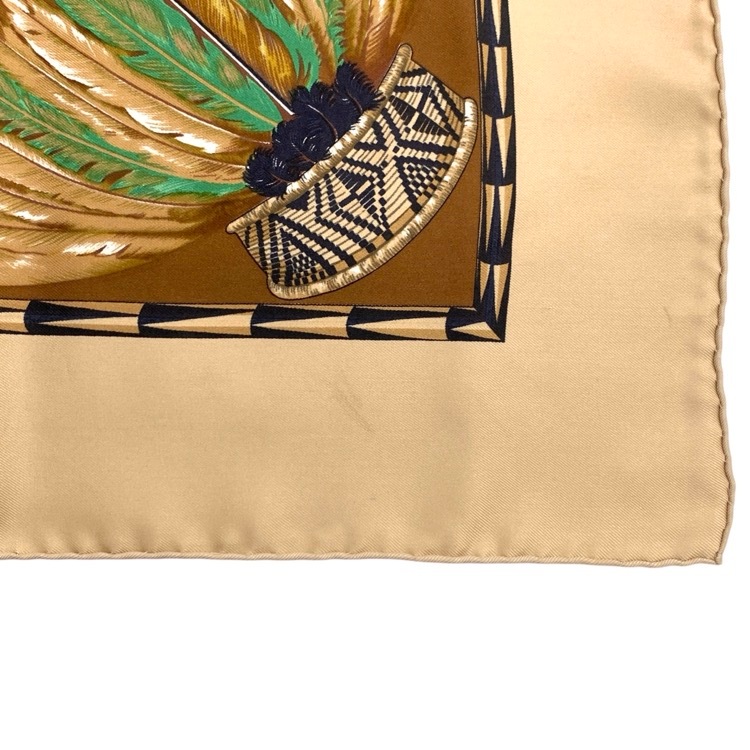 HERMES エルメス カレ90 BRAZIL ブラジル シルク スカーフ ブラウン