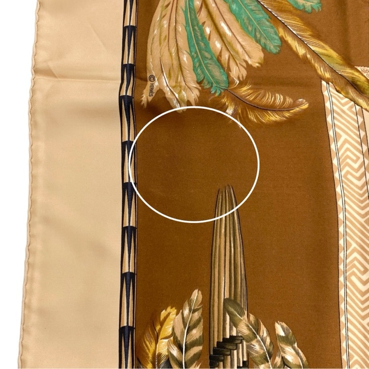 HERMES エルメス カレ90 BRAZIL ブラジル シルク スカーフ ブラウン