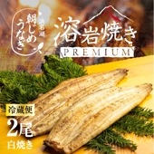 浜名湖産朝じめうなぎ溶岩焼き白焼き2尾（2～3人前）【浜名湖産・国産】【長焼き】※下準備に2営業日かかります。