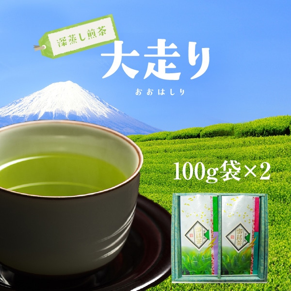 【贈答品】【静岡茶】極上深蒸し茶大走り100g袋2個セット【農家直送】
