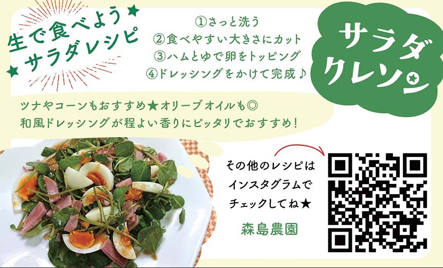 大容量でお買得♪サラダクレソン 1kg（200g×5袋）セット