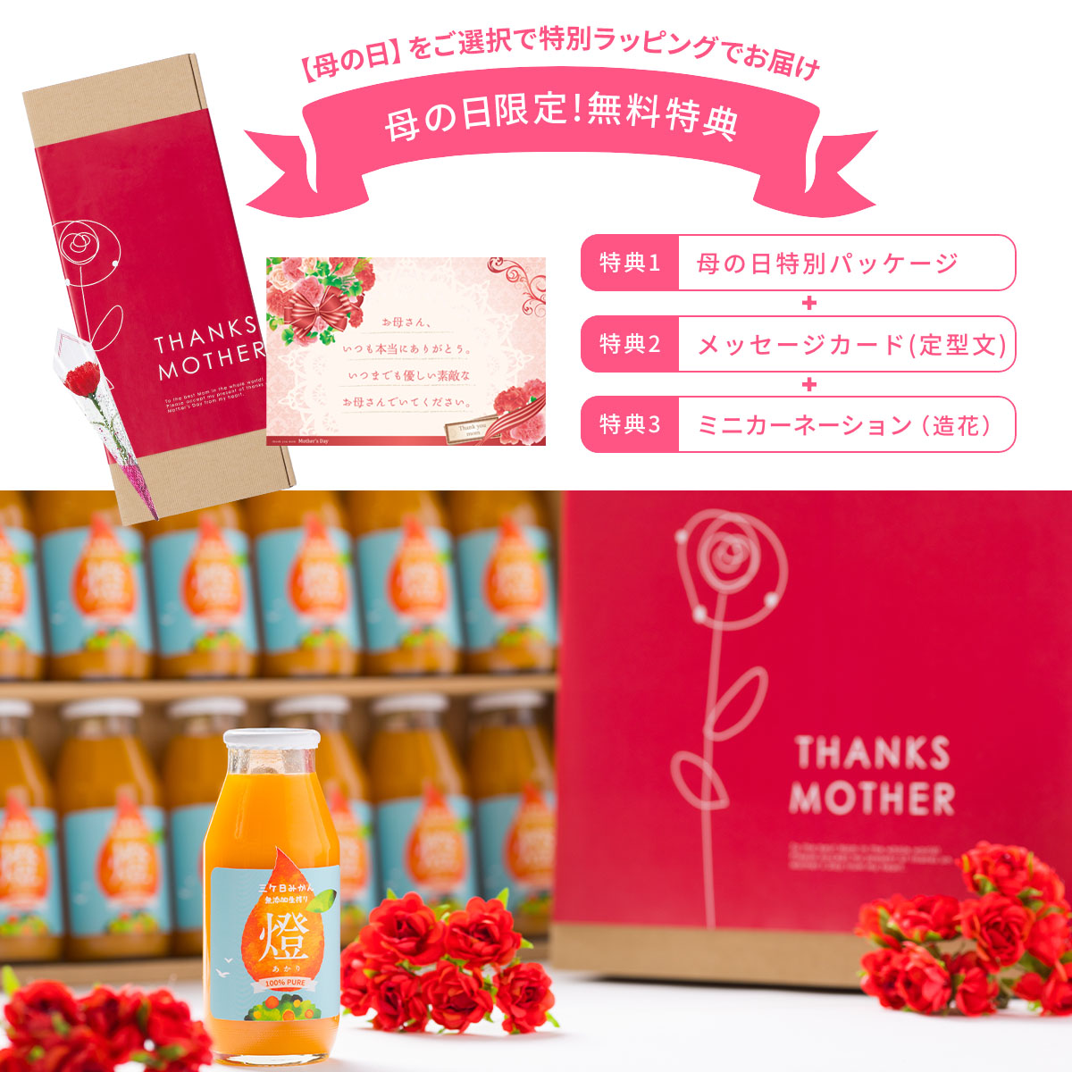 超濃厚!三ヶ日みかん100%ジュース -燈(あかり)- 1000ml×2本入