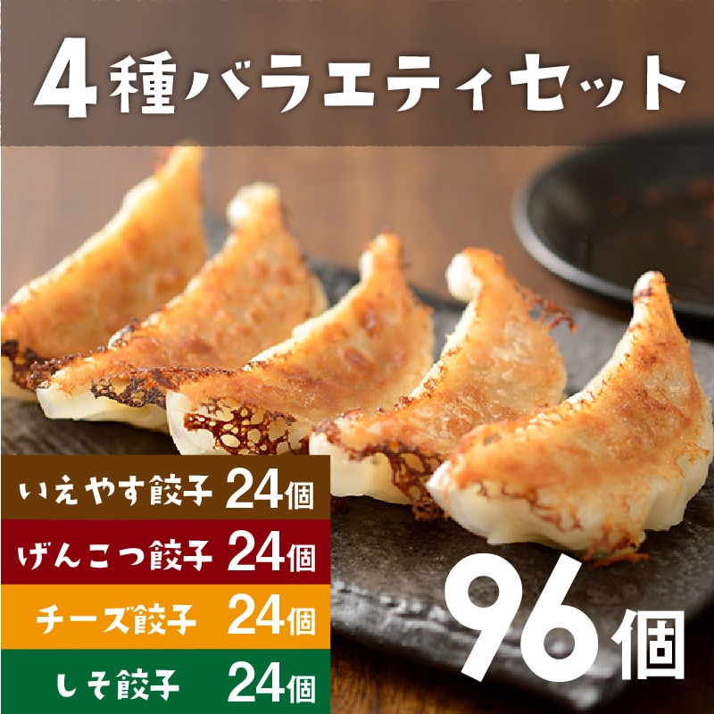 【行列店の浜松餃子】いえやす餃子4種を一度に楽しめる4種バラエティーセット【96個】