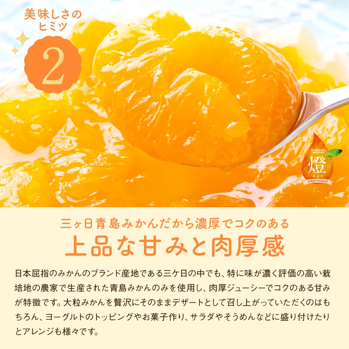 超濃厚！三ヶ日みかんシロップ漬け -燈(あかり)- 900g×2本 - 浜名湖