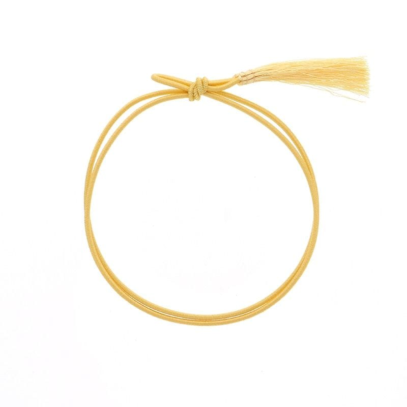 カラーゴム 彩ゴム房 2重 片花結び 小　折径11cm クリーム　100本入×10袋（1000本）/箱