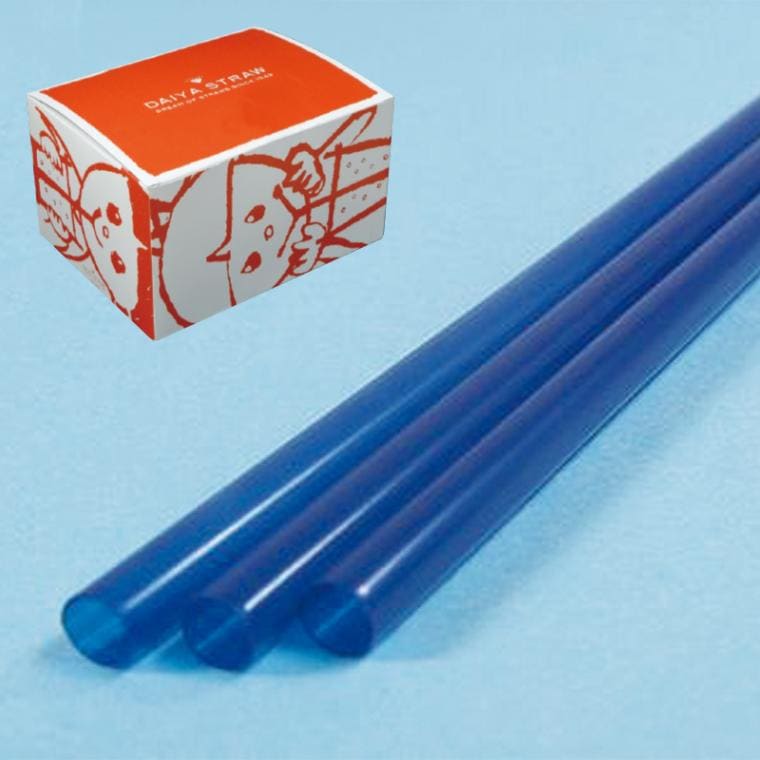 大黒工業　ストレートストロー 3.5×15㎝　包装なし青　1000本入／箱