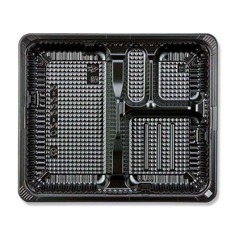 シーピー化成 弁当容器 CZ-222-2 BS黒 本体(N) 50枚入×12袋（600枚）/箱