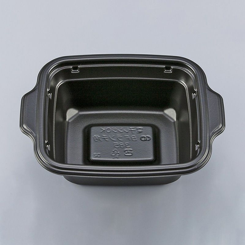 シーピー化成 鍋型容器 BFランチ角385 黒　本体　50枚入×12袋（600枚）/箱