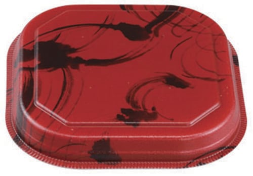 エフピコチューパ 弁当容器　MFP極み重ｰ77 共蓋 会津赤　50枚入×12袋（600枚）/箱