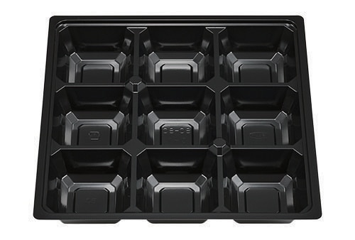 エフピコチューパ 仕出し弁当容器 紙ボックス用　MSD中仕切 80-80　D-1 黒　50枚入×6袋（300枚）/箱
