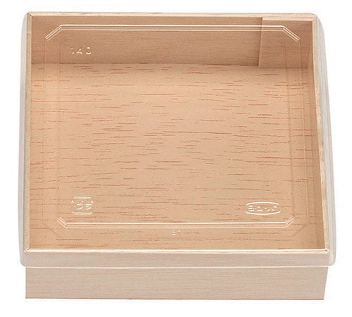 エフピコチューパ 木製折箱容器　和器-140角折　蓋付　20枚入×9袋（180枚）/箱