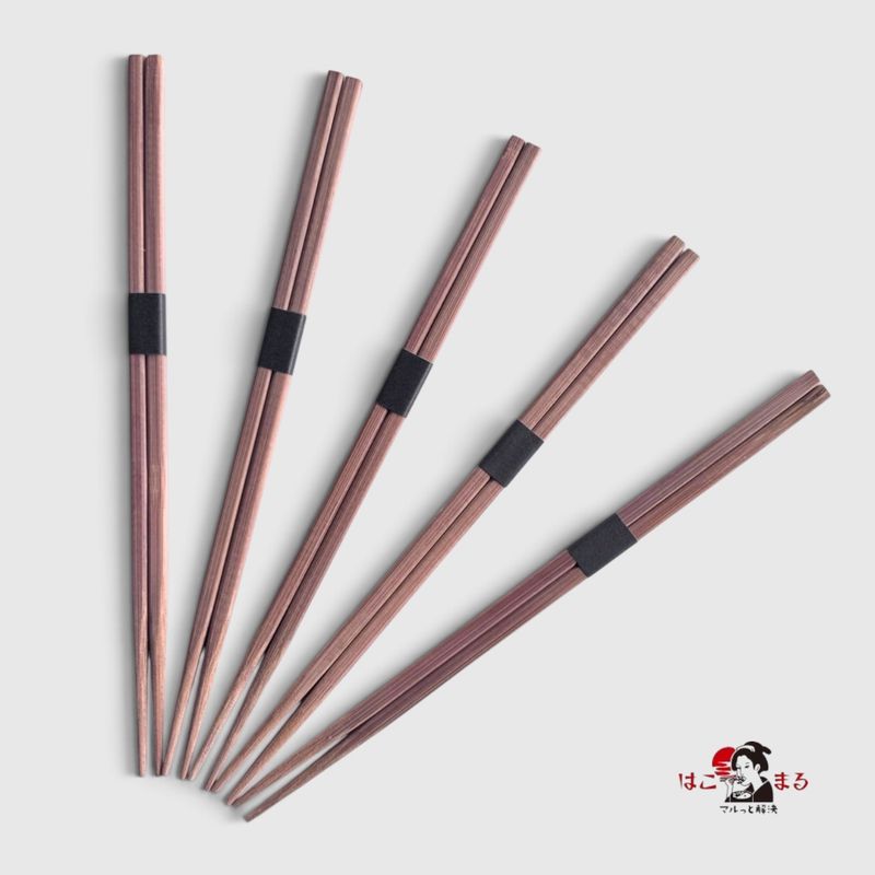 黒竹角箸　24cm　黒帯巻き　100膳×30袋（3000膳）/箱.