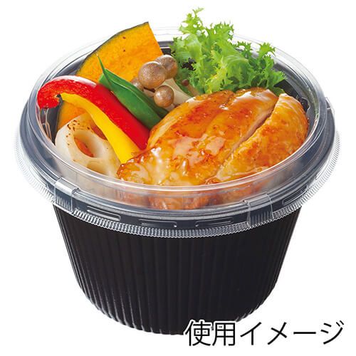 エフピコ 食品容器  MFPドリスカップ 142ｰ860 本体 黒Ｗ  30枚入×20袋（600枚）/箱