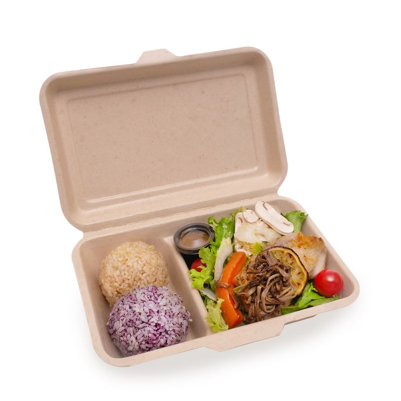 ダイモン エコ容器　ムギ＆タケ フードパック Partition with PLA AGM-06　50枚入×10袋（500枚）/箱