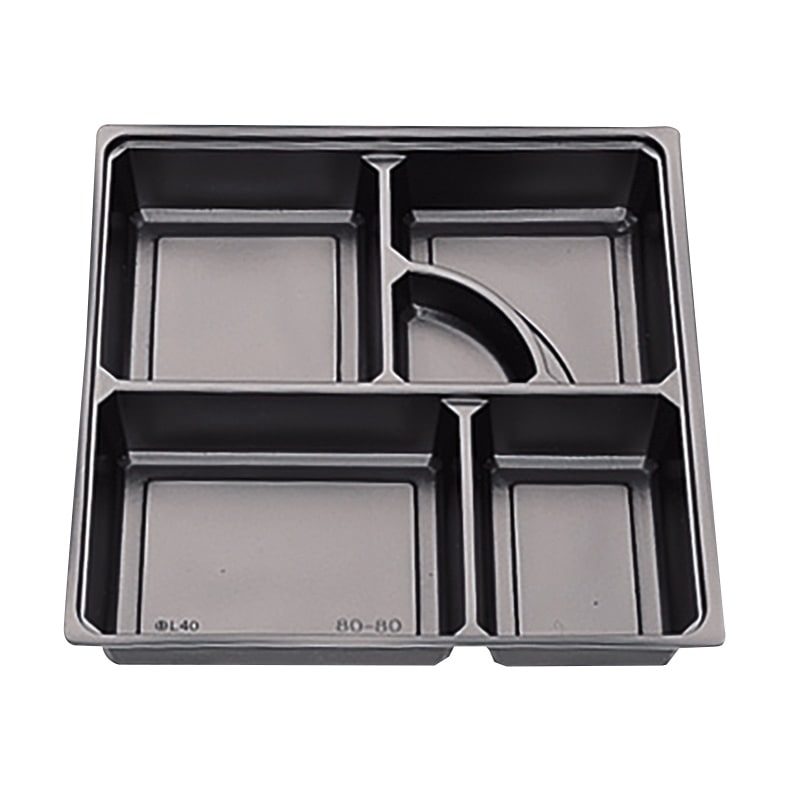 北原産業 紙ボックス弁当容器用　中仕切　80-80 黒カルプ  50枚入×6袋（300枚）/箱