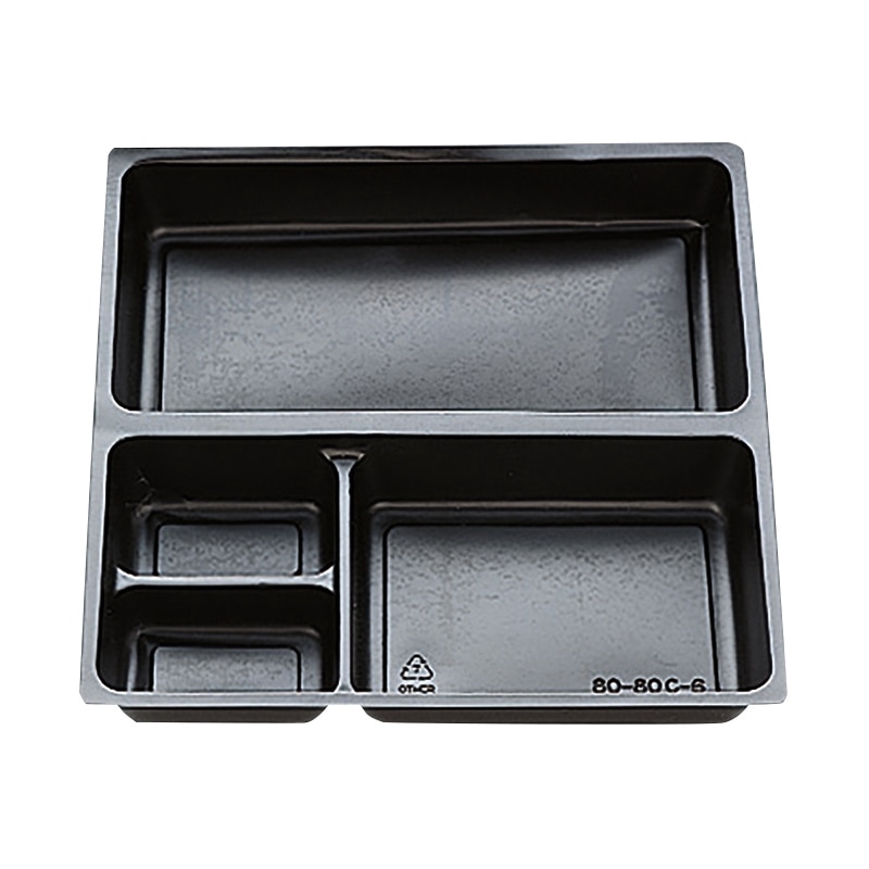 北原産業 紙ボックス弁当容器用　中仕切　80-80 C-6黒カルプ  50枚入×6袋（300枚）/箱
