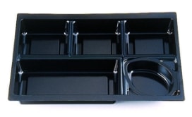 北原産業 紙ボックス弁当容器用　中仕切　120-90  C-3黒　20枚入×3袋（60枚）/箱