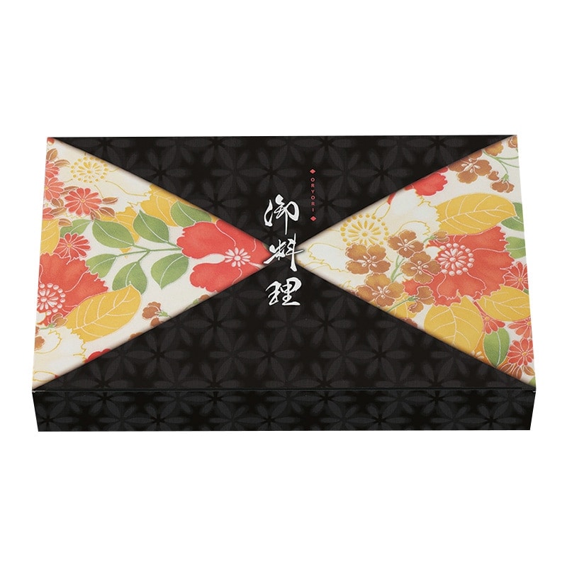 北原産業 仕出し弁当容器 90-60 黒椿 ワンピース 紙ボックス 本体　50枚入×6袋（300枚）/箱