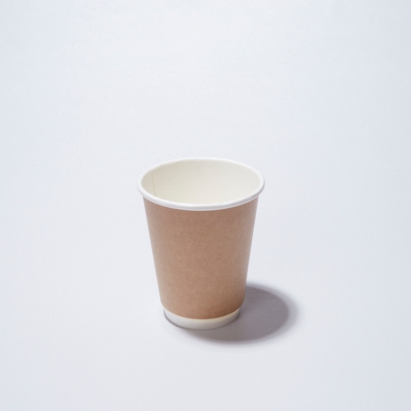 ケーピープラテック 紙コップ二重巻き　KMR-240 ナチュラル　25枚入×20袋（500枚）/箱