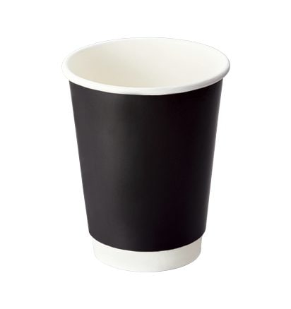 ケーピープラテック 紙コップ二重巻き　KMR-360 ブラック　25枚入×20袋（500枚）/箱