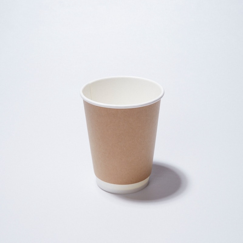 ケーピープラテック 紙コップ二重巻き　KMR-360 ナチュラル　25枚入×20袋（500枚）/箱